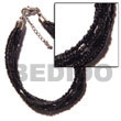 Natural 6 rows black multi Glass Beads Bracelets Glass Beads Bracelets