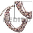 Natural 6 rows clear multi Glass Beads Bracelets Glass Beads Bracelets