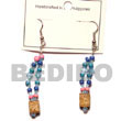 Natural blue dangling mahogany w/ Glass Beads Earrings Glass Beads Earrings