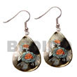 35mm teardrop blacklip w/ Hand Painted Earrings