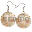 35mm round hammershell w/ Hand Painted Earrings