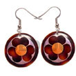 Natural 35mm round blacktab w/ Hand Painted Earrings Hand Painted Earrings