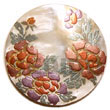 Natural round 40mm hammershell w/ Hand Painted Pendant Hand Painted Pendant