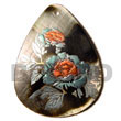 Natural 40mm teardrop blacklip tiger Hand Painted Pendant Hand Painted Pendant