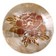 Natural round 40mm MOP w/ Hand Painted Pendant Hand Painted Pendant