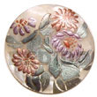 Natural round 40mm hammershell w/ Hand Painted Pendant Hand Painted Pendant