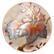 Natural round 40mm hammershell w/ Hand Painted Pendant Hand Painted Pendant