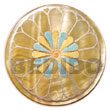 Natural round 40mm MOP w/ Hand Painted Pendant Hand Painted Pendant