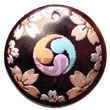 Natural round 40mm black tab Hand Painted Pendant Hand Painted Pendant