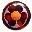 Natural round 40mm black tab Hand Painted Pendant Hand Painted Pendant