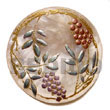 Natural round 40mm hammershell w/ Hand Painted Pendant Hand Painted Pendant