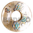 round 50mm hammershell donut Hand Painted Pendant