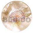 Natural round 40mm hammershell Hand Painted Pendant Hand Painted Pendant