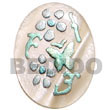Natural oval 30mm hammershell w/ Hand Painted Pendant Hand Painted Pendant