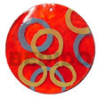 round red 50mm capiz Hand Painted Pendant