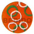 round orange 50mm capiz Hand Painted Pendant