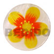 round natural 50mm capiz Hand Painted Pendant