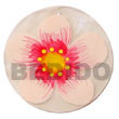 round natural 50mm capiz Hand Painted Pendant