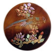Natural round 40mm blacktab w/ Hand Painted Pendant Hand Painted Pendant