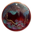 Natural round 40mm blacktab w/ Hand Painted Pendant Hand Painted Pendant