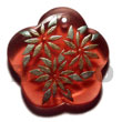 Natural scallop 35mm transparent red Hand Painted Pendant Hand Painted Pendant