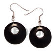 Natural 40mm round black horn Bone Horn Earrings Horn Earrings