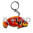 Natural fish hand paint wooden Keychain Keychain