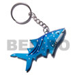 Natural shark hand paint wooden Keychain Keychain