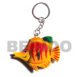 fish hand paint wooden Keychain