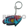 Natural fish hand paint wooden Keychain Keychain