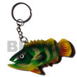 Natural fish hand paint wooden Keychain Keychain