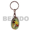 Natural cowrie shells with laminated Keychain Keychain