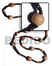 Natural "kalandrakas"- asstd. wood beads Long Endless Necklace Long Endless Necklace