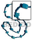 Natural blue wood beads / Long Endless Necklace Long Endless Necklace
