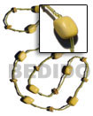yellow wood beads/ coco Long Endless Necklace