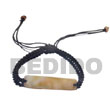 Natural Black Macrame MOP Shell Id Bracelet Macrame Bracelets