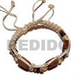 Natural Tube Wood Beads in Macrame Satin Cord Macrame Bracelets