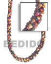 Natural twisted coco colored necklaces 2 rows / 3 Multi Row Necklace