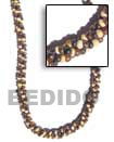 Natural twisted coco combination necklace 2 rows / 3 Multi Row Necklace