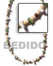 Natural sq. cut shell with Natural Combination Necklace Natural Combination Necklace
