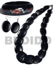 Natural stained black wood jewelry Set Jewelry Natural Set Jewelry