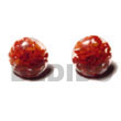 Natural red c. button earrings Resin Earrings Resin Earrings