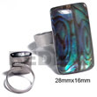 Natural ring rectangular embossed paua Rings Rings