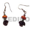 dangling black buri half Seed Earrings
