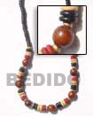 natural black with wood Seed Necklace