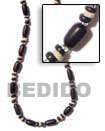 Natural buri black tube w/ Seed Necklace Seed Necklace