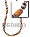 Natural buri orange tube w/ Seed Necklace Seed Necklace