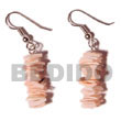 dangling pink rose Shell Earrings