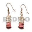 Natural dangling white rose/old rose Shell Earrings Shell Earrings