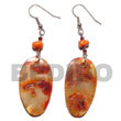 Natural dangling 21x27mm oval Shell Earrings Shell Earrings